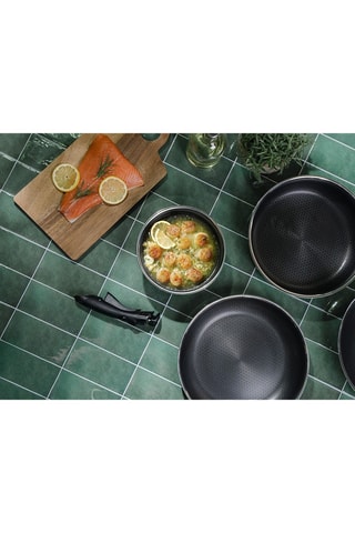 Batería de cocina de acero inoxidable con revestimiento de cerámica Zermatt Glacier - 6 piezas