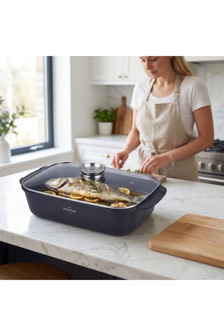 Fuente para horno con revestimiento de cerámica Basel Premium - 34 x 10 cm
