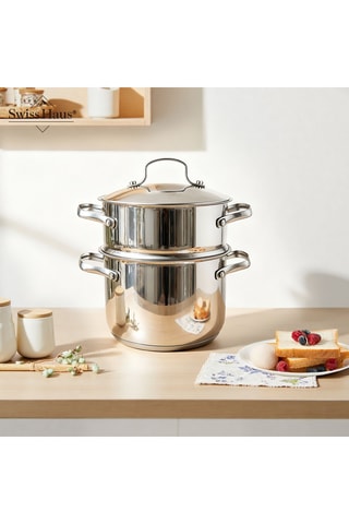 Cuscusera de acero inoxidable Zermatt Glacier - 26 cm - 14 l