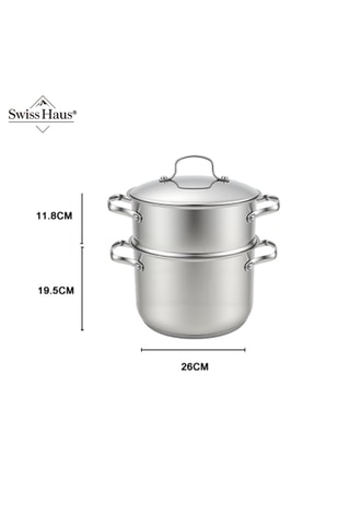 Cuscusera de acero inoxidable Zermatt Glacier - 26 cm - 14 l