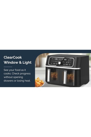 Air fryer de acero inoxidable Basel Premium - 2 x 4,5 l - 2600-3100 W