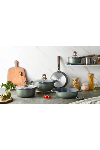 Batería de cocina con revestimiento de cerámica Zurich Luxury - 18 piezas