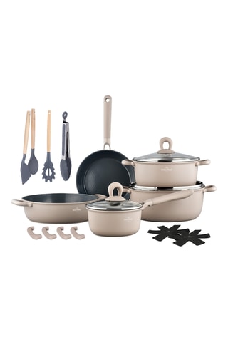 Batería de cocina con revestimiento de cerámica Zurich Luxury - 18 piezas