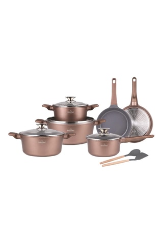 Batería de cocina con revestimiento de cerámica Basel Premium - 14 piezas