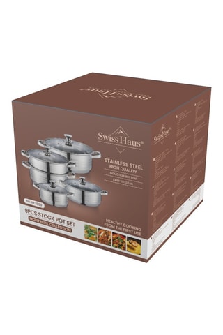 Batería de cocina de acero inoxidable Montreux Collection - 9 piezas