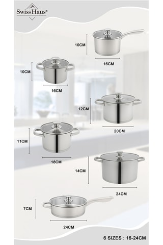 Batería de cocina de acero inoxidable Engelberg Collection - 12 piezas