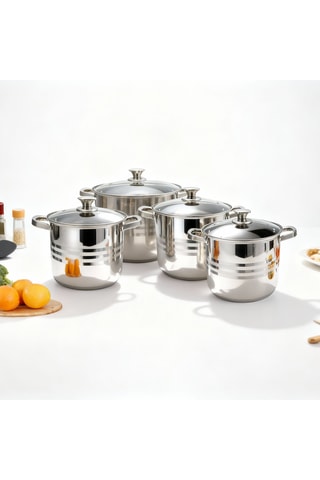 Batería de cocina de acero inoxidable Montreux Collection - 9 piezas