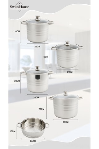 Batería de cocina de acero inoxidable Montreux Collection - 9 piezas