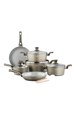 Batería de cocina con revestimiento de cerámica Lake Geneva - 14 piezas