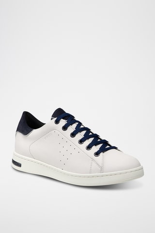 Baskets en cuir Jaysen - Blanc et bleu marine