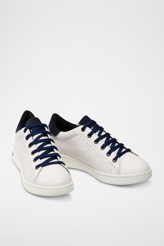 Baskets en cuir Jaysen - Blanc et bleu marine