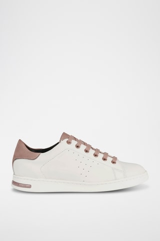 Baskets en cuir - Blanc et vieux rose