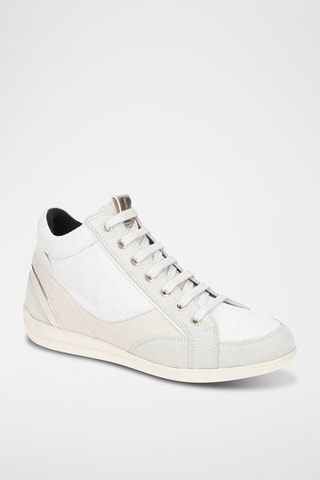 Baskets montantes en cuir Myria - Ecru