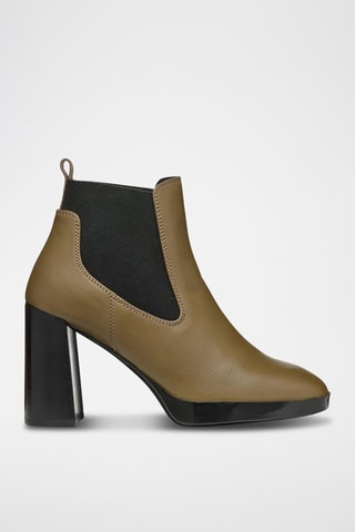 Bottines Chelsea en cuir Teulada - Vert olive