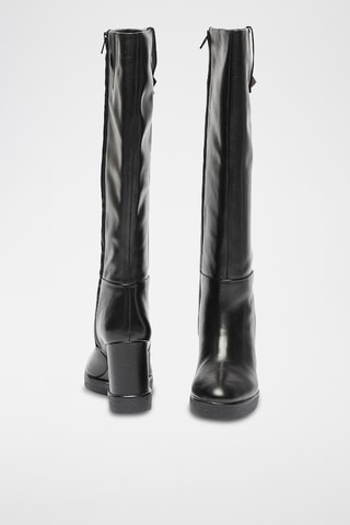 Bottes compensées en cuir Elidea - Noir
