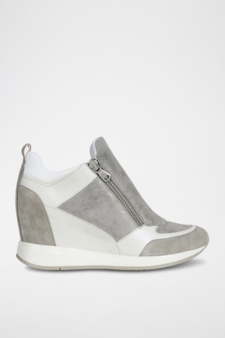 Baskets montantes compensées en nubuck Nydame - Gris