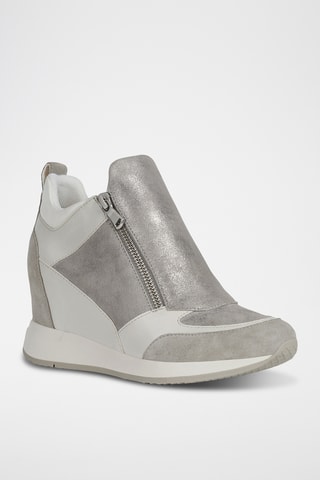 Baskets montantes compensées en nubuck Nydame - Gris