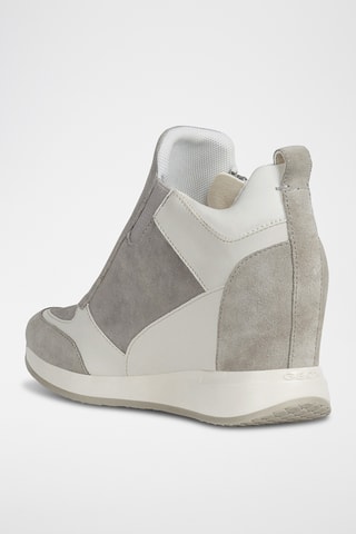 Baskets montantes compensées en nubuck Nydame - Gris