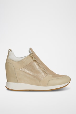 Baskets montantes compensées en nubuck Nydame - Beige
