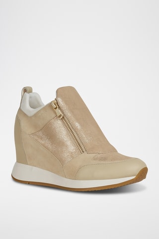 Baskets montantes compensées en nubuck Nydame - Beige