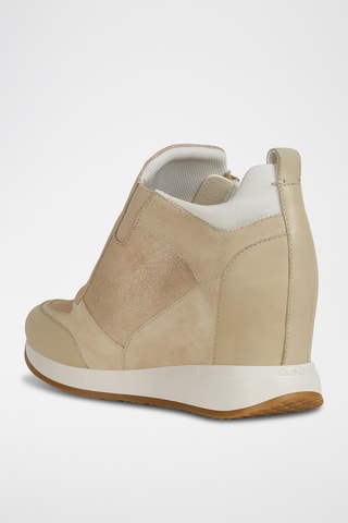 Baskets montantes compensées en nubuck Nydame - Beige