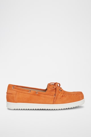 Chaussures bateau en nubuck Genova - Orange