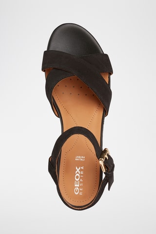 Sandales compensées en nubuck Ischia - Noir