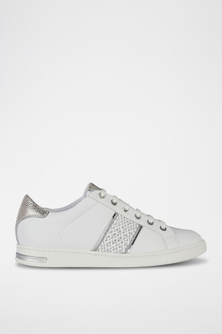 Baskets en cuir Jaysen - Blanc et argenté