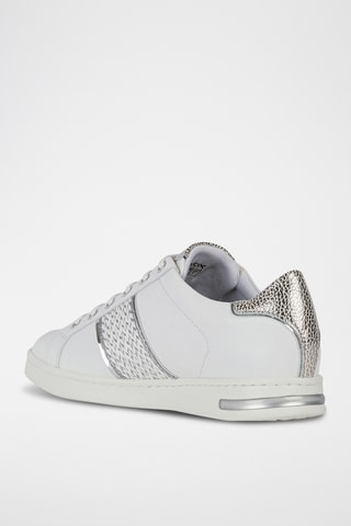 Baskets en cuir Jaysen - Blanc et argenté