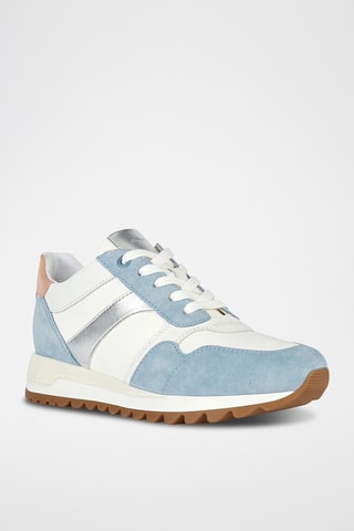 Baskets en nubuck Tabelya - Ciel et blanc