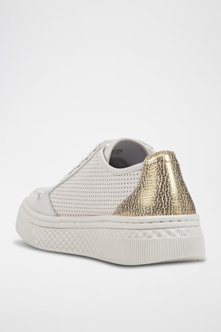 Baskets en cuir Licena - Blanc et doré