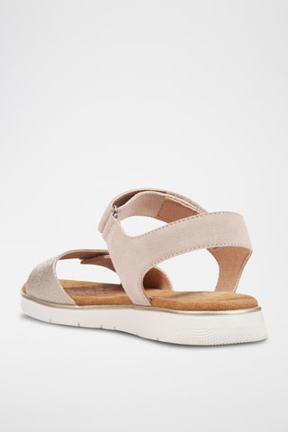 Sandales en nubuck Dandra - Beige et argenté