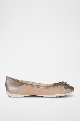 Ballerines en nubuck Charlene - Beige et doré