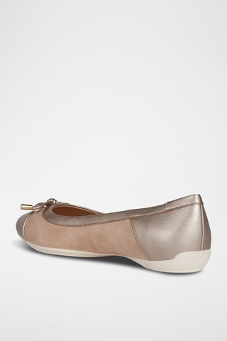 Ballerines en nubuck Charlene - Beige et doré