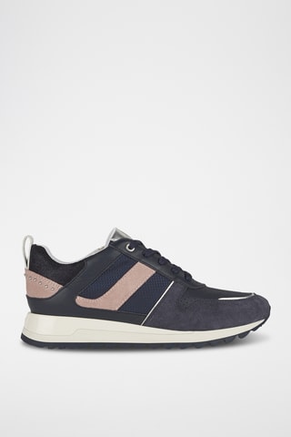 Baskets en cuir Tabelya - Bleu marine et beige clair