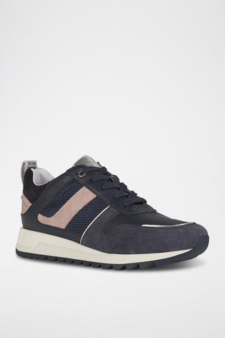 Baskets en cuir Tabelya - Bleu marine et beige clair