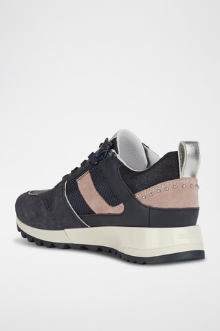 Baskets en cuir Tabelya - Bleu marine et beige clair