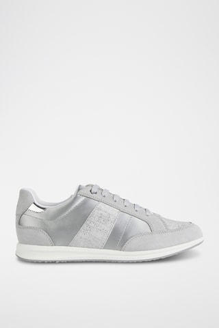 Baskets en cuir Avery - Gris clair et argenté