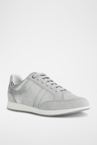 Baskets en cuir Avery - Gris clair et argenté