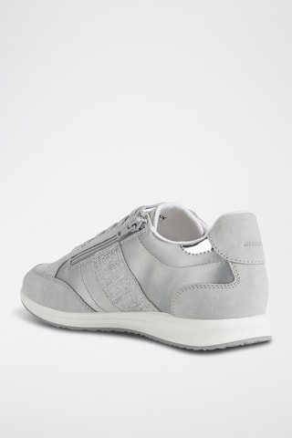 Baskets en cuir Avery - Gris clair et argenté