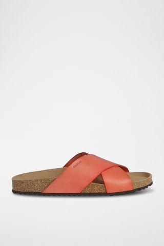 Mules en cuir nappa Brionia - Rouge brique