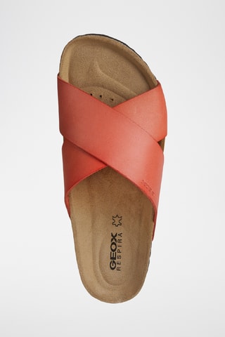 Mules en cuir nappa Brionia - Rouge brique