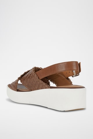 Sandales plateformes en cuir Laudara - Marron