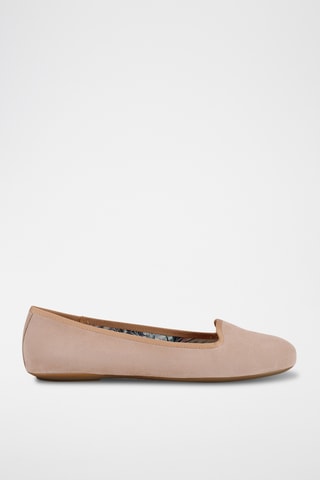 Ballerines en cuir de chèvre nubuck Palmaria - Rose poudré