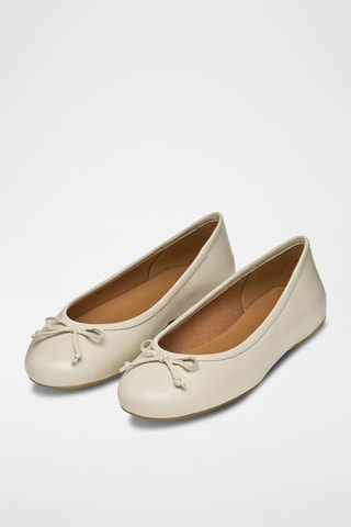 Ballerines en cuir de mouton nappa Palmaria - Ecru