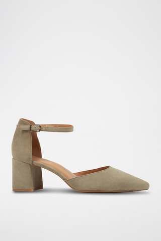 Escarpins en cuir de chèvre nubuck Bigliana - Taupe