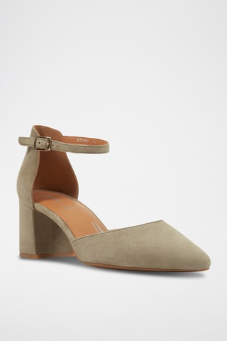 Escarpins en cuir de chèvre nubuck Bigliana - Taupe