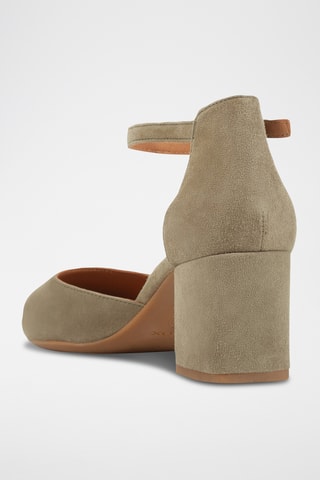 Escarpins en cuir de chèvre nubuck Bigliana - Taupe