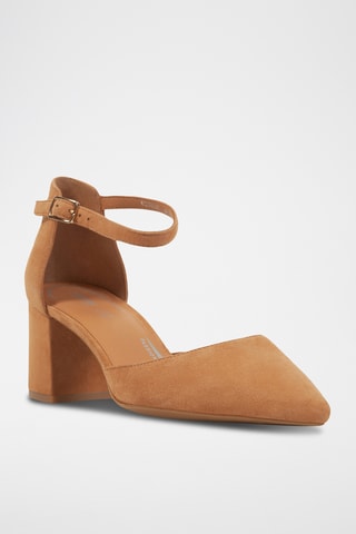 Escarpins en cuir de chèvre nubuck Bigliana - Camel
