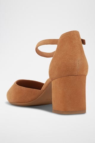 Escarpins en cuir de chèvre nubuck Bigliana - Camel